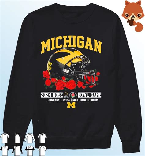 Michigan Football Helmet Rose Bowl 2024 Shirt, hoodie, sweater, long ...