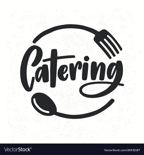 Catering company logotype with lettering written Vector Image