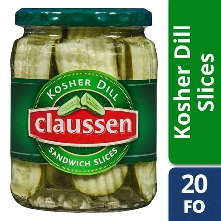 Claussen Kosher Dill Pickle Sandwich Slices, 20 fl oz Jar - Walmart.com