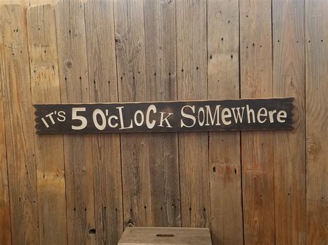 It's 5 O' Clock Somewhere/Rustic/Carved/Wood/Sign/Man cave/Bar/sign ...