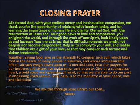 Prayer service reflection