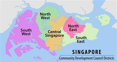 Singapore region map - Map of Singapore region (Republic of Singapore)