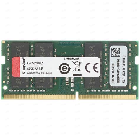 Kingston ValueRAM SODIMM 32GB DDR4-2666 (KVR26S19D8/32) купить в Баку ...