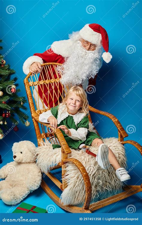 Santa Claus Rocking Chair with Happy Stock Photo - Image of tradition, green: 297451358