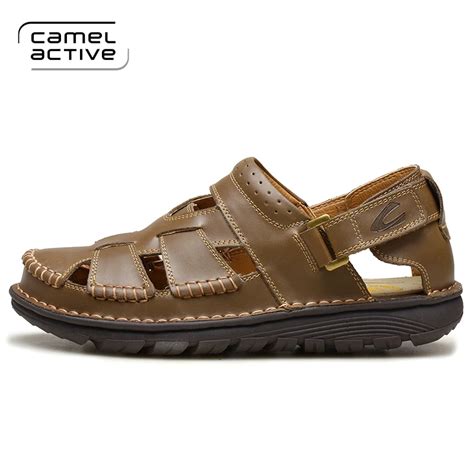 Camel Active Pria Sandal Kulit Asli Musim Panas Sepatu Sandal Pria Kualitas Tinggi Kasual Pantai ...