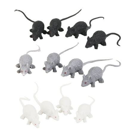 12 Pcs/Set Plastic Mouse Realistic Toy Fake Mice Model for Halloween ...