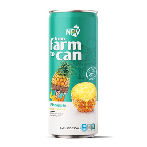 Pineapple Juice Drink 250 Can NPV Brand - NPV Beverage