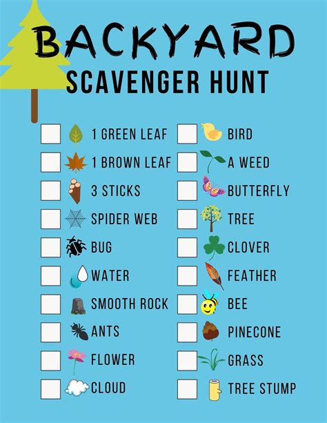 Backyard Scavenger Hunt (with Printable!) Backyard Scavenger Hunts, Nature Scavenger Hunts ...