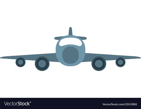 Jet airplane private transport front view Vector Image