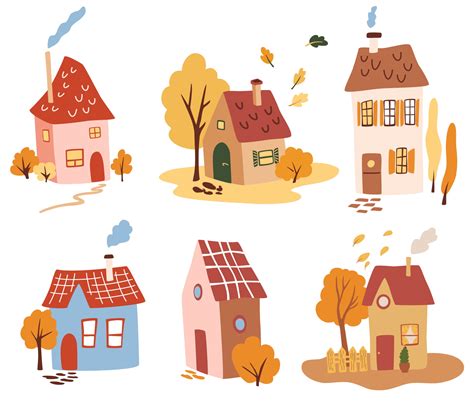 Set of cartoon houses. 3206114 Vector Art at Vecteezy