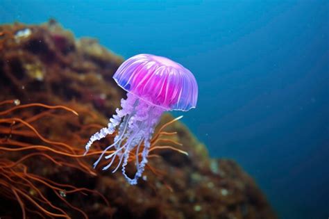 Premium AI Image | Mauve stinger purple jellyfish