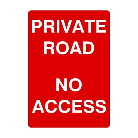 Private Road No Access Portrait Sign