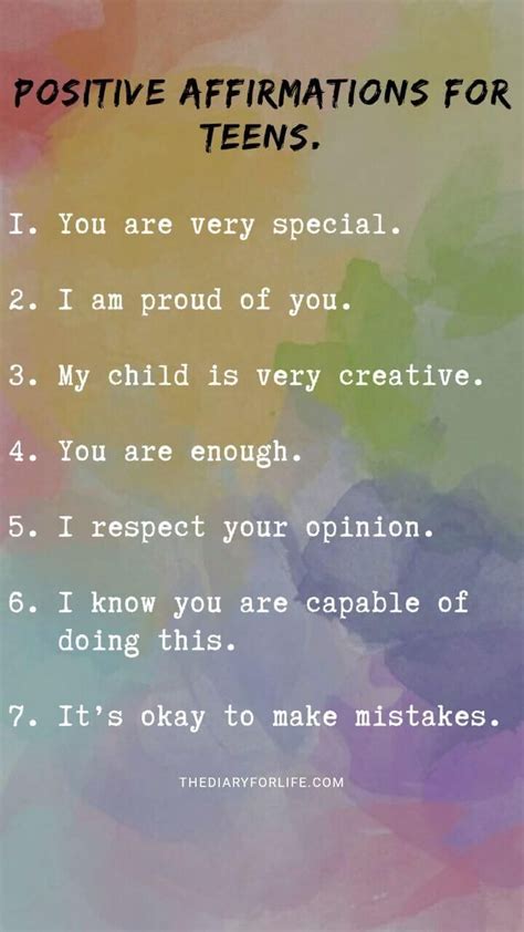 50 empowering positive affirmations for teen girls printable cards – Artofit