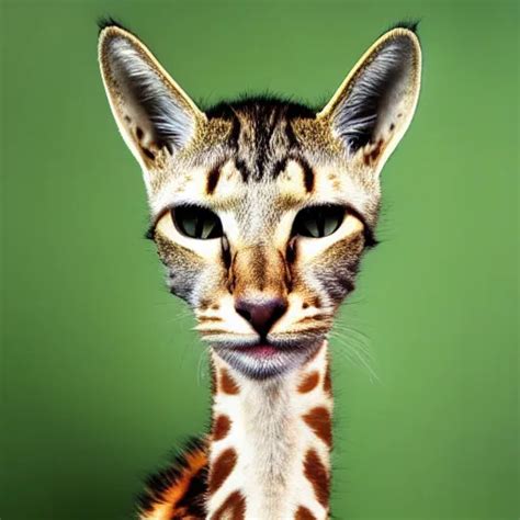 a feline girafe - cat - hybrid, animal photography | Stable Diffusion