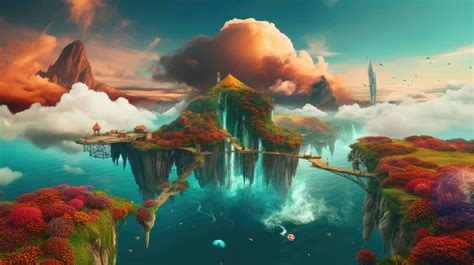 a mesmerizing desktop wallpaper featuring a surreal landscape with ...