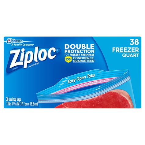 Ziploc Freezer Bags, 1 Quart, 38 ct - Walmart.com - Walmart.com