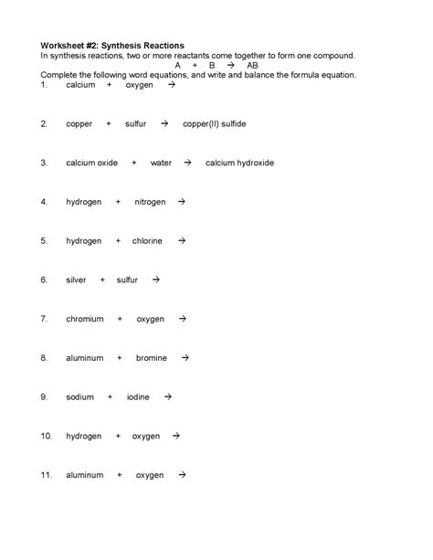 Solved After working on this worksheet, you should be able | Chegg.com - Worksheets Library