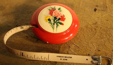 Vintage Sewing Tape Measure. Made in Western Germany. Floral