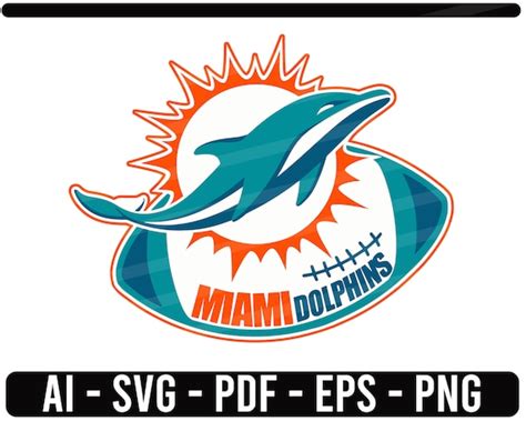 Miami Dolphins Ball SVG NFL sports Logo Football cut file for | Etsy