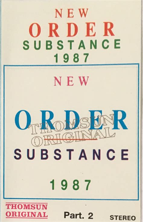 New Order - Substance 1987 Part. 2 (1987, Cassette) | Discogs