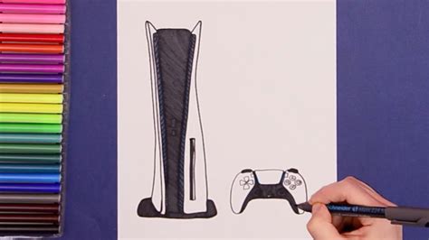 How to draw Sony PlayStation 5 (PS5) - YouTube