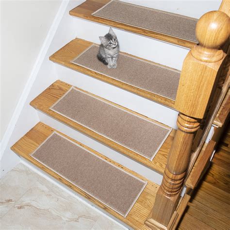 Ottomanson Non Slip rubber Backing Stair Tread, Dark Beige, 8.5" X 31 ...