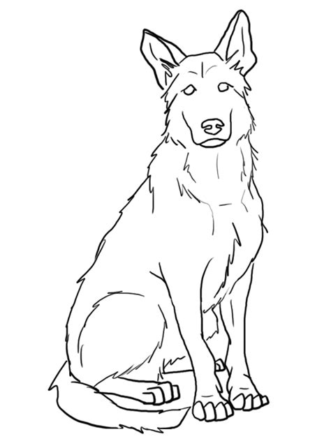 FREE German Shepherd Lines by s1088 on deviantART | Dog sketch, German ...