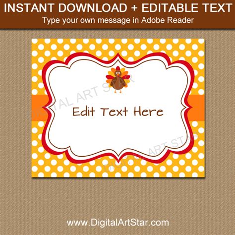 Printable Thanksgiving Sign, Party Decoration | Digital Art Star