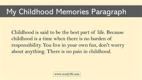 My Childhood Memories Paragraph 150 Words | Childhood memories essay, Childhood memories ...