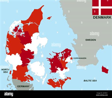 denmark political map Stock Photo - Alamy