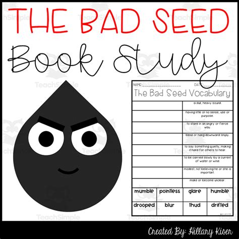 The Bad Seed Book Study by Teach Simple