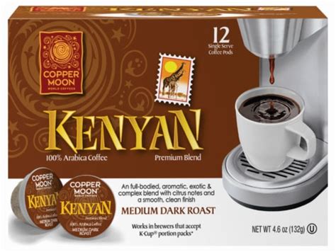 Copper Moon Kenyan Medium-Dark Roast Coffee Single-Serve Pods, 12 ct ...