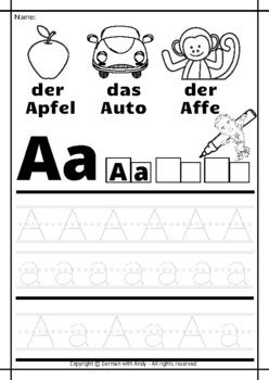 German Alphabet Writing Worksheets + Free Digital Learning App | TpT