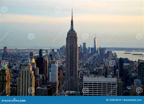 Empire State Building in the Sunset Editorial Stock Image - Image of ...