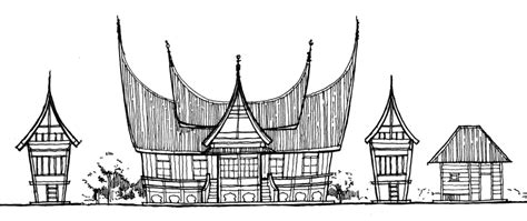 16+ Baru Sketsa Rumah Adat Gadang