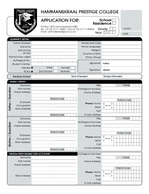 Prestige College Hammanskraal Application Forms - Fill and Sign Printable Template Online