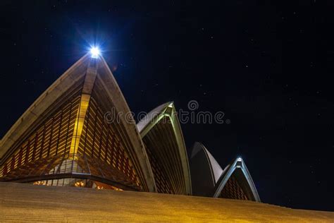 The Stairs and the Roof of the Sydney Opera House at Night with a Sky Full of Stars Editorial ...