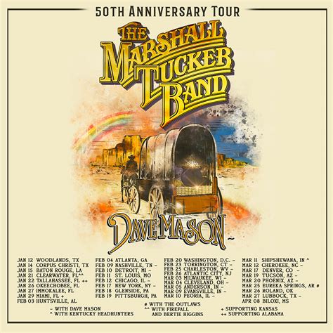 THE MARSHALL TUCKER BAND ANNOUNCES HISTORIC "50TH ANNIVERSARY TOUR"