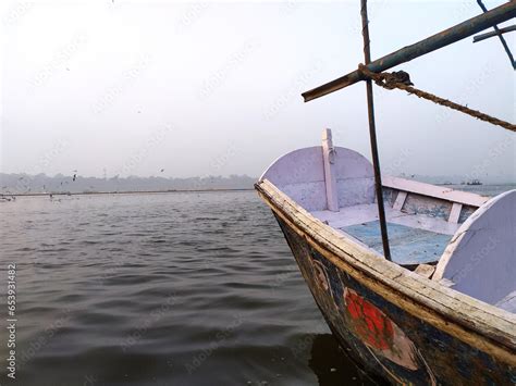 sangam prayagraj || group of boats || kumbha prayagraj || ganga river || yamuna river Stock ...