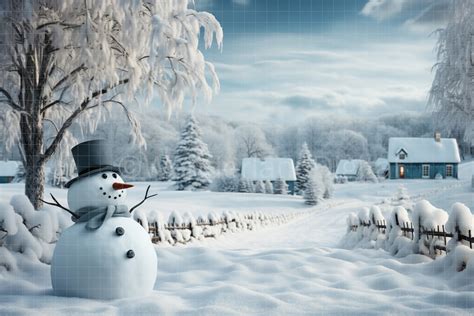 Snowman Digital Backdrop, Winter Photography Backdrop, Christmas ...