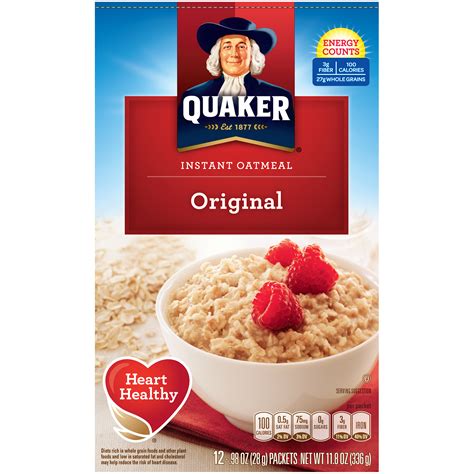 Quaker Instant Oatmeal, Original, 12 - 0.98 oz (28 g) packets [11.8 oz ...