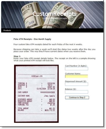 A Year's Worth of Fake ATM Receipts for $15 - Finovate