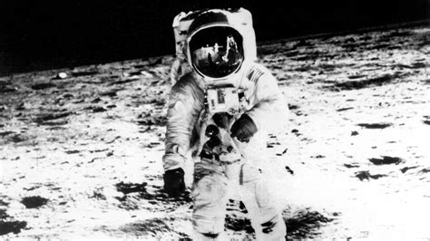 Neil Armstrong On Moon Black And White