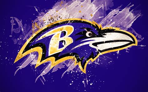 Download wallpapers Baltimore Ravens, 4k, logo, grunge art, American football team, emblem ...