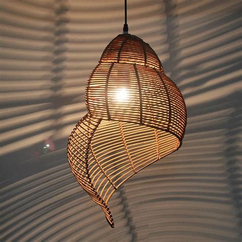 Unique Weaved Rattan Pendant Hanging Light | Wicker lamp shade, Wicker pendant light, Wicker lamp
