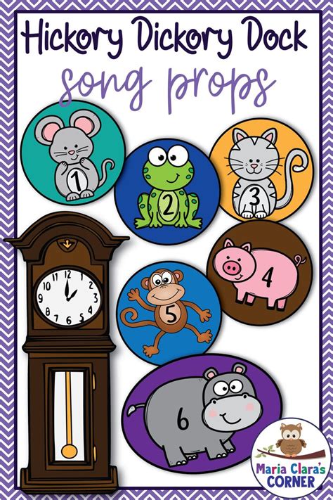 Hickory Dickory Dock - Nursery Rhyme Song Props | Nursery rhymes preschool activities, Nursery ...