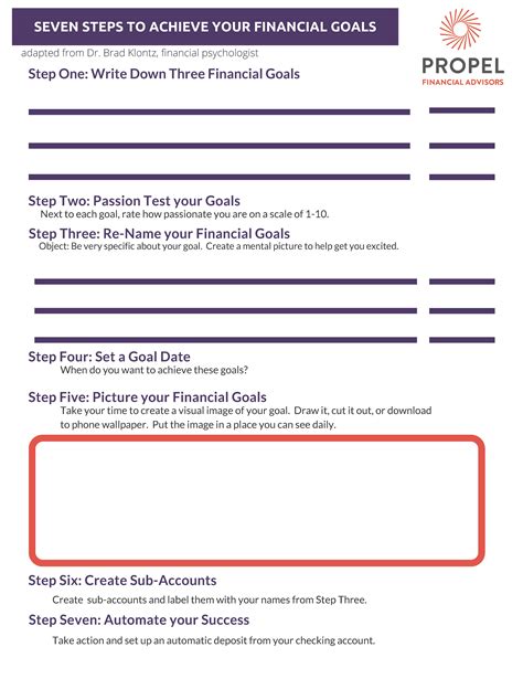 goal worksheet — Propel Financial Advisors