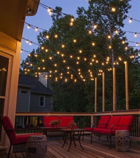 49 Patio DIY Ideas to Upgrade Your Outdoor Space - HOMEFULIES | Hanging patio lights, Backyard ...