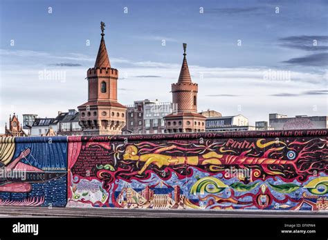 Berlin Wall . East Side Gallery, Oberbaumbruecke, Berlin, Germany Stock ...