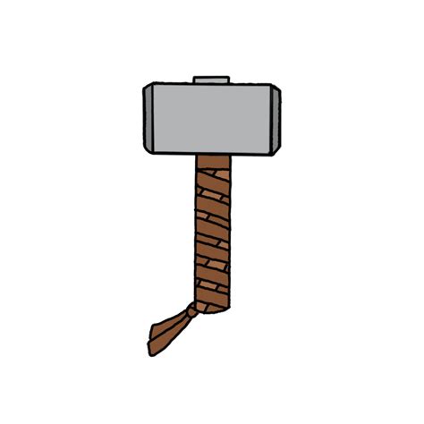 How to Draw Thor's Hammer - Step by Step Easy Drawing Guides - Drawing ...